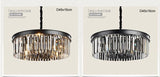 Classic Crystal Pendant Light Black Painting Clear Crystal Pendant Lamp for Living Bed Dinning Room Retro Lamp - heparts