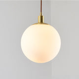 Globe Glass Pendant Light Ambient Light Electroplated Brass Metal Glass Anti-Glare LED - heparts