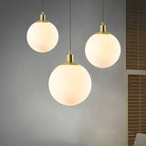 Globe Glass Pendant Light Ambient Light Electroplated Brass Metal Glass Anti-Glare LED - heparts