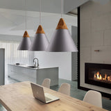 Cone Pendant Light Ambient Light Painted Finishes Aluminum LED - heparts