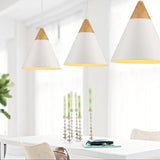Cone Pendant Light Ambient Light Painted Finishes Aluminum LED - heparts