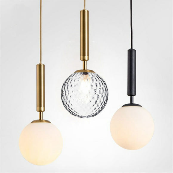 Ins Circular Pendant Light Ambient Light Gold Metal Glass E26/E27 Dining Room,Bedroom - heparts
