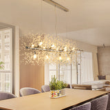 LED Chandeliers Firework Stainless Steel Crystal Island Pendant Lighting With 12-Lights G9 Bulb - heparts