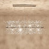 LED Chandeliers Firework Stainless Steel Crystal Island Pendant Lighting With 12-Lights G9 Bulb - heparts