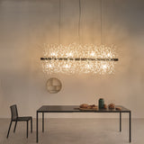 LED Chandeliers Firework Stainless Steel Crystal Island Pendant Lighting With 12-Lights G9 Bulb - heparts