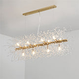 LED Chandeliers Firework Stainless Steel Crystal Island Pendant Lighting With 12-Lights G9 Bulb - heparts