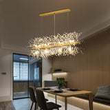 LED Chandeliers Firework Stainless Steel Crystal Island Pendant Lighting With 12-Lights G9 Bulb - heparts