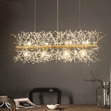 LED Chandeliers Firework Stainless Steel Crystal Island Pendant Lighting With 12-Lights G9 Bulb - heparts