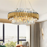 Luxury Crystal Chandelier Modern Suspension Pendant Light Elegant Ceiling Lamp Lighting Fixture for Living Dining Room