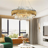 Luxury Crystal Chandelier Modern Suspension Pendant Light Elegant Ceiling Lamp Lighting Fixture for Living Dining Room