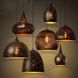 Mini Retro Hollow Wrought Iron Corroded Chandelier Pendant Lighting Modern Lamps