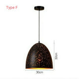 Mini Retro Hollow Wrought Iron Corroded Chandelier Pendant Lighting Modern Lamps