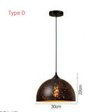 Mini Retro Hollow Wrought Iron Corroded Chandelier Pendant Lighting Modern Lamps