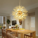 Modern Electroplated Globe Chandeliers Firework Led Vintage Pendant Lights G9 Bulb Base - heparts