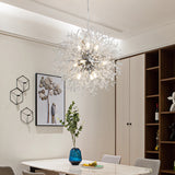 Modern Electroplated Globe Chandeliers Firework Led Vintage Pendant Lights G9 Bulb Base - heparts