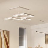 2/3-Tiered Square LED Drop Pendant Simple Chandelier Modern Simple Atmosphere  Living Room Modern LED Pendant Lights Suspension Lighting  90-265V