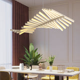 Modern Fishbone Chandelier Contemporary Variety Light Ambient Light Pendant Light LED Integrated Dimmable Remote Control