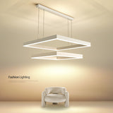 Square LED Chandelier Modern Simple Atmosphere  Living Room Modern LED Pendant Lights Suspension Lighting  90-265V