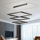 Square LED Chandelier Modern Simple Atmosphere  Living Room Modern LED Pendant Lights Suspension Lighting  90-265V