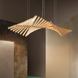 Modern Fishbone Chandelier Contemporary Variety Light Ambient Light Pendant Light LED Integrated Dimmable Remote Control