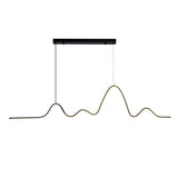 Simple Long Bar Heterosexual LED Chandelier Aluminum Silica Gel Island Painted Finishes Modern