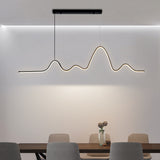 Simple Long Bar Heterosexual LED Chandelier Aluminum Silica Gel Island Painted Finishes Modern
