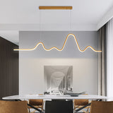 Simple Long Bar Heterosexual LED Chandelier Aluminum Silica Gel Island Painted Finishes Modern