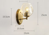 Single Glass ball Solid Brass Sconce Wall Lights Bathroom Lights Vanity Lighting - heparts