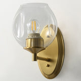 Single Glass ball Solid Brass Sconce Wall Lights Bathroom Lights Vanity Lighting - heparts