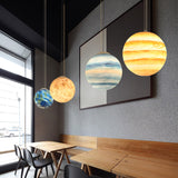Planet/Star Pendant Lamp 3D Printing Ceiling Light E26/E27 LED Bulb Ceiling Light for Home, Office, Bars and Cafe - heparts
