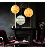 Planet/Star Pendant Lamp 3D Printing Ceiling Light E26/E27 LED Bulb Ceiling Light for Home, Office, Bars and Cafe - heparts