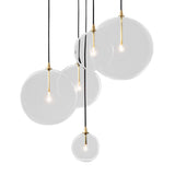 Vintage Clear Glass  Chandelier Lighting Fixture Clustered Pendant Lights G4 Bulb