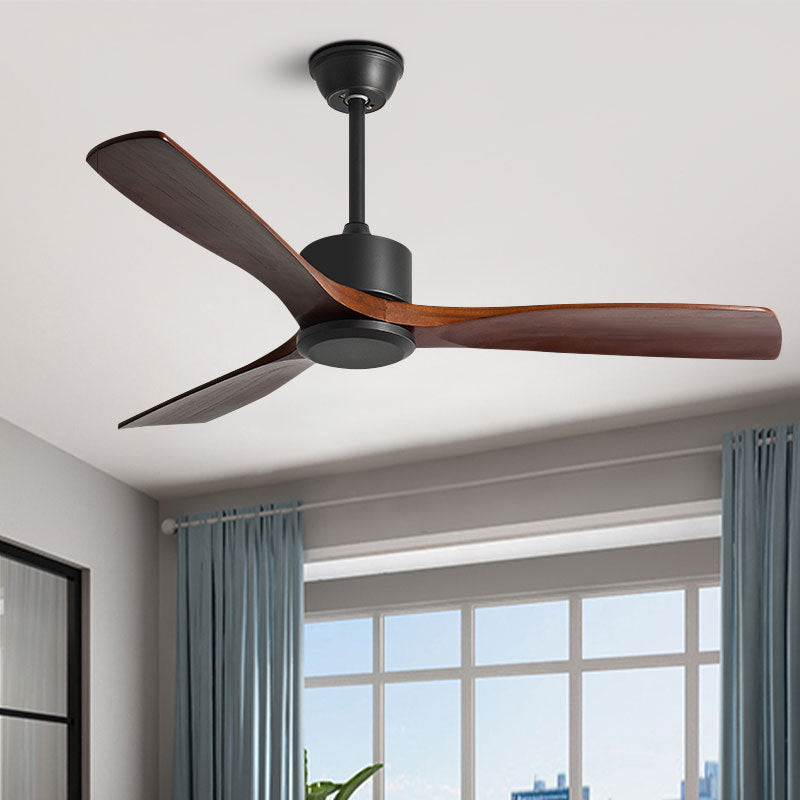 Modern 3-Blade Ceiling Fan with light Walnut Blade with Remote Control ...