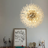 Modern Electroplated Globe Chandeliers Firework Led Vintage Pendant Lights G9 Bulb Base - heparts