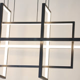 4 Grids Smart Modern Led Pendant Lights Island / Geometrical / Novelty Chandelier Ambient Light Painted Finishes Aluminum Acrylic Adjustable, Dimmable