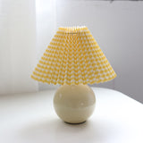 Vintage Rattan Lamp Table Korean Table Lamps for Bedroom Lamp Living Room Light Home Deco Creative Pleats Lamp with Led