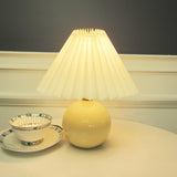 Vintage Rattan Lamp Table Korean Table Lamps for Bedroom Lamp Living Room Light Home Deco Creative Pleats Lamp with Led