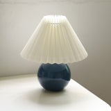 Vintage Rattan Lamp Table Korean Table Lamps for Bedroom Lamp Living Room Light Home Deco Creative Pleats Lamp with Led