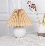 Vintage Rattan Lamp Table Korean Table Lamps for Bedroom Lamp Living Room Light Home Deco Creative Pleats Lamp with Led