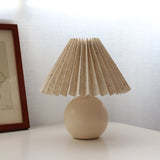 Vintage Rattan Lamp Table Korean Table Lamps for Bedroom Lamp Living Room Light Home Deco Creative Pleats Lamp with Led