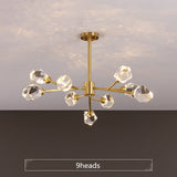 Luxury K9 Crystal Led Chandeliers Light Fixtures Modern Copper Hanging Lamp Pendant Lustre for Bedroom Led Suspension Luminaire