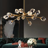 Luxury K9 Crystal Led Chandeliers Light Fixtures Modern Copper Hanging Lamp Pendant Lustre for Bedroom Led Suspension Luminaire