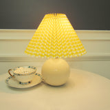 Vintage Rattan Lamp Table Korean Table Lamps for Bedroom Lamp Living Room Light Home Deco Creative Pleats Lamp with Led