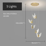 Swan Pendant Light Nordic LED Chandelier Hanging Lamp for Dining Living Room Restaurant Stairs