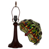 12-Inch Tiffany Style Dragonfly Table Lamp-Vintage Dragonfly Design with Handmade Art
