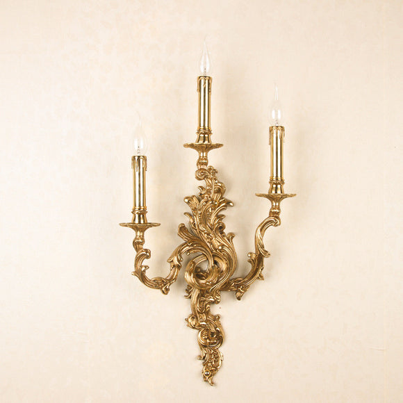 Traditional French Copper Candlestick Wall Sconce Lamp For Living Room