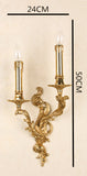 Traditional French Copper Candlestick Wall Sconce Lamp For Living Room