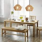 Rattan Hanging Lamp Hand-Woven Natural Rope Hanging Lamp - Rustic & Organic