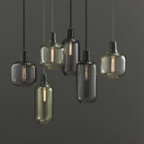 Modern Minimalist Pendant Light - Tinted Glass Shade with Marble/Metallic Socket, Industrial Hanging Lamp