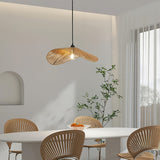 Hand-Woven Straw Hat Style Ceiling Lamp - Coastal & Eclectic Artistic Asymmetrical Rattan Pendant Chandelier